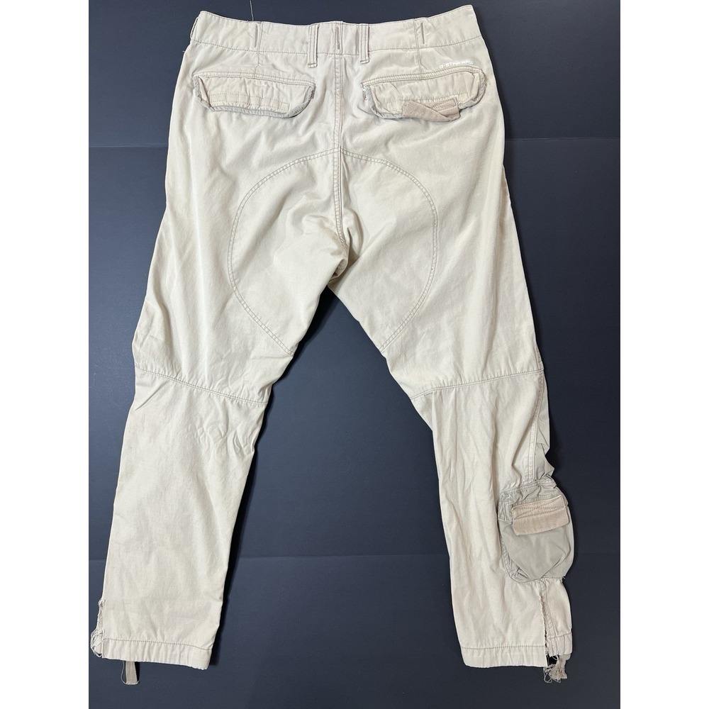 G Star Raw Cargo Pants Men's 30x30 Beige Multi Pockets Utility Outdoors Workwear - Picture 3 of 12